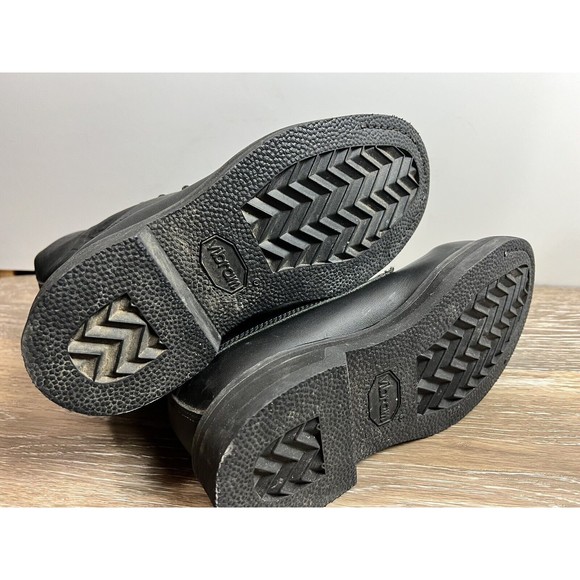 Addison Shoe Company Mens Combat Boots Round Toe Lace Up Leather Black Size 5 W - Picture 6 of 11